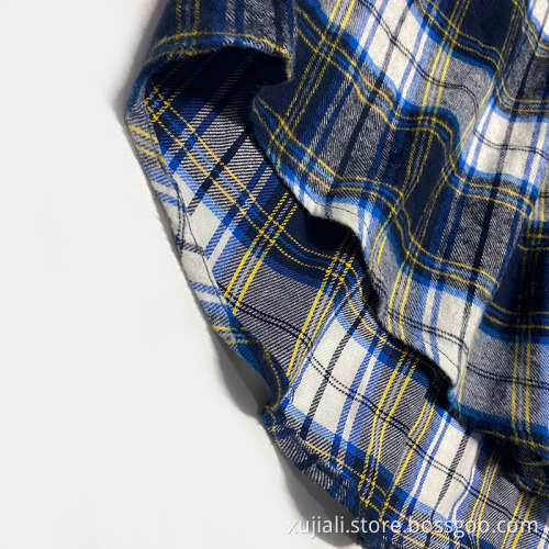 Fashion Autumn Casual Gray And Blue Flannel Shirt